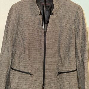 Nina Mclemore Women's Black and Gray Blazer